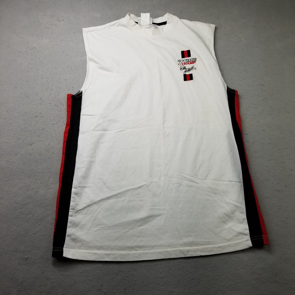 Vintage Dale Earnhardt T-Shirt Men Size L White Sleeveless 7 Time Champ NASCAR